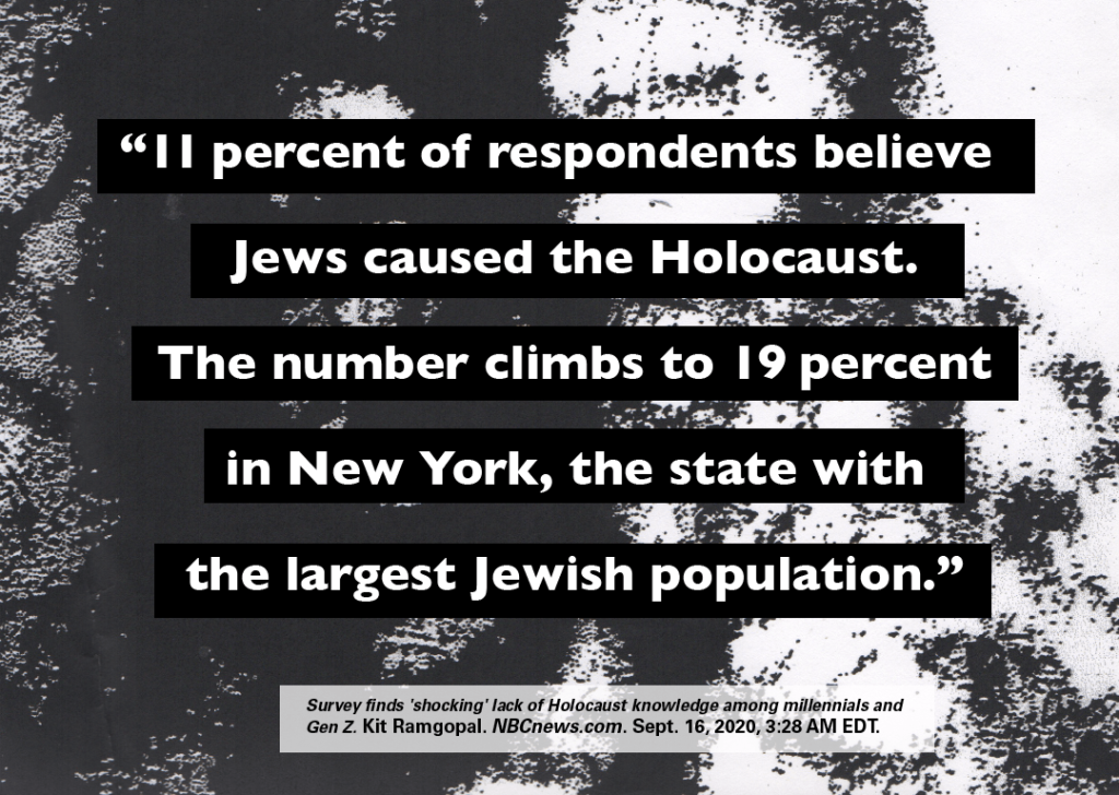 11 percent of respondents believe jews caused the Holocaust. the number climbs to 19 percent i New York the state with the largest Jewish population.